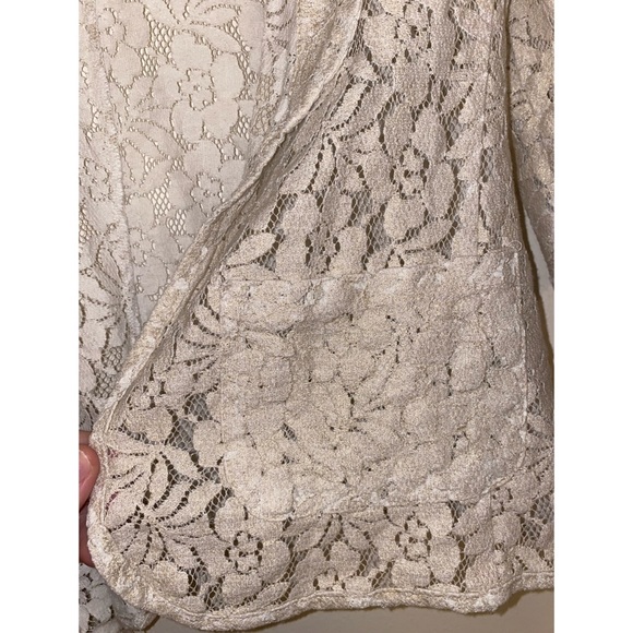 EUC | Pinky | Women’s Boho Style Gold Shimmer Sheer Lace Blazer | Size L - Picture 5 of 6
